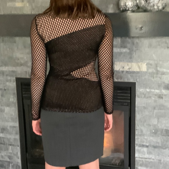 BCBG mesh long sleeve top NWOT sz XS - Picture 3 of 6